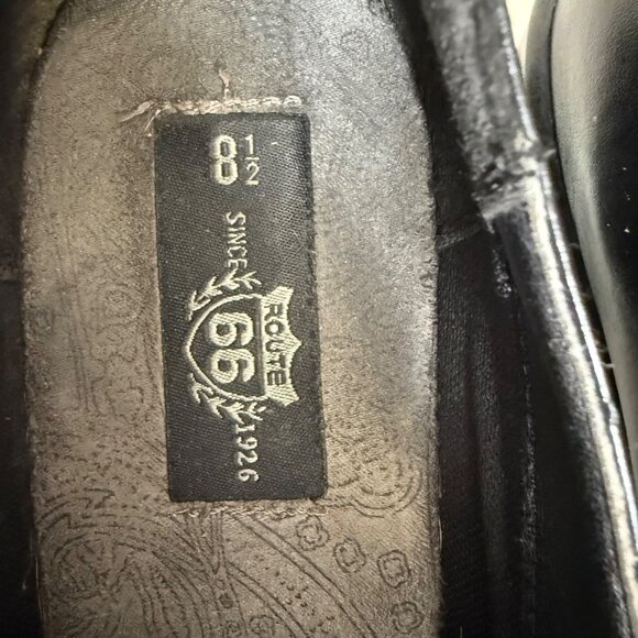 Route 66 Black Chunky Heel Loafers Vintage Y2k Platform Shoe Size 8.5 Slip On - Picture 9 of 16